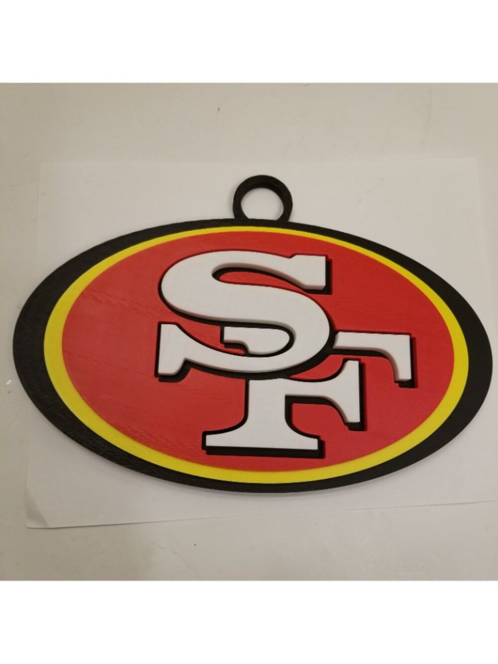 San Francisco 49ers Plastic Wall Sign Molded Logo Shield Hanging Plaque Door Vtg